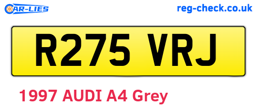 R275VRJ are the vehicle registration plates.