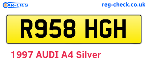 R958HGH are the vehicle registration plates.