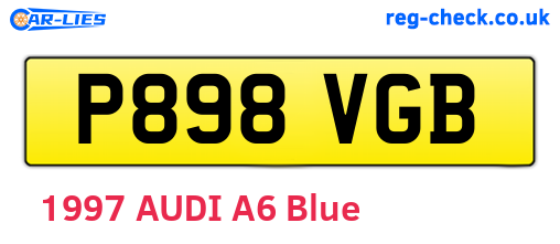 P898VGB are the vehicle registration plates.