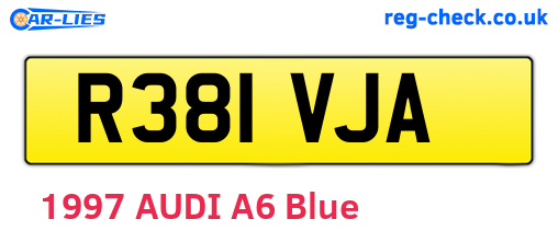 R381VJA are the vehicle registration plates.