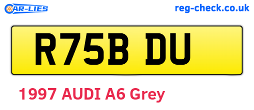R75BDU are the vehicle registration plates.