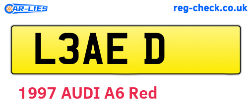 L3AED are the vehicle registration plates.