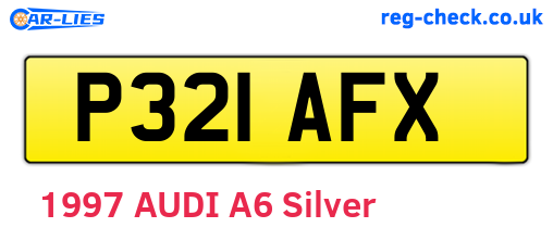 P321AFX are the vehicle registration plates.