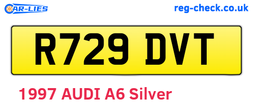 R729DVT are the vehicle registration plates.