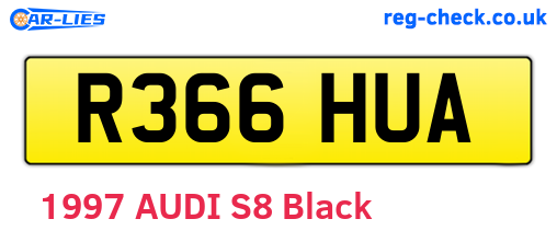 R366HUA are the vehicle registration plates.