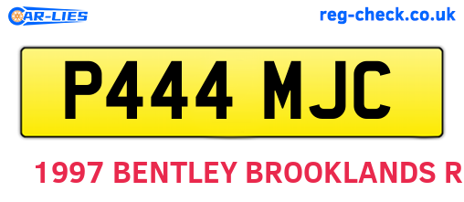 P444MJC are the vehicle registration plates.