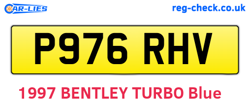 P976RHV are the vehicle registration plates.