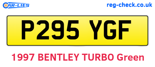 P295YGF are the vehicle registration plates.