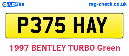 P375HAY are the vehicle registration plates.