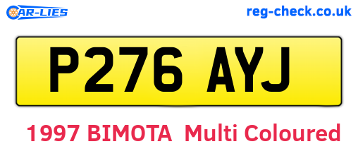 P276AYJ are the vehicle registration plates.
