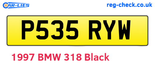 P535RYW are the vehicle registration plates.