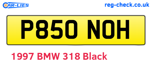 P850NOH are the vehicle registration plates.