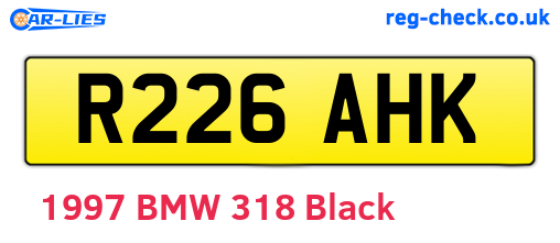R226AHK are the vehicle registration plates.