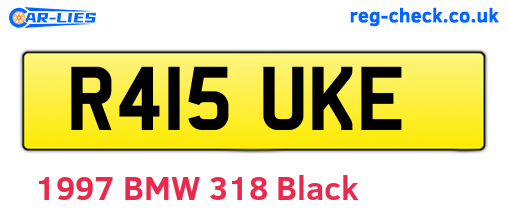 R415UKE are the vehicle registration plates.