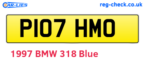 P107HMO are the vehicle registration plates.