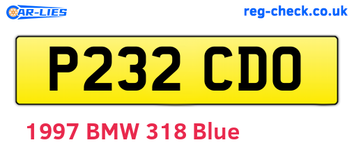 P232CDO are the vehicle registration plates.