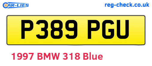P389PGU are the vehicle registration plates.