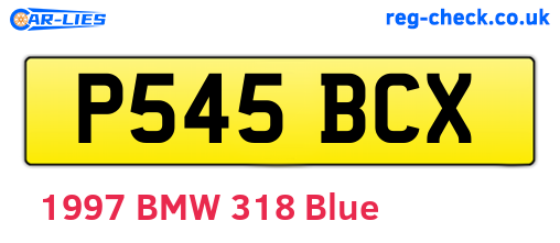 P545BCX are the vehicle registration plates.