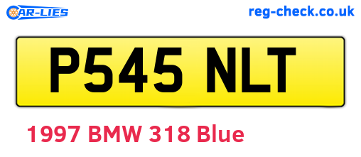 P545NLT are the vehicle registration plates.