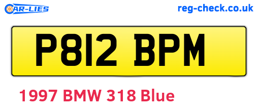 P812BPM are the vehicle registration plates.