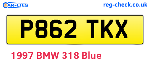 P862TKX are the vehicle registration plates.