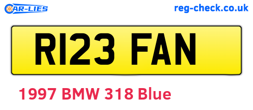 R123FAN are the vehicle registration plates.