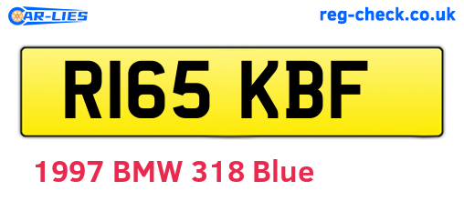 R165KBF are the vehicle registration plates.