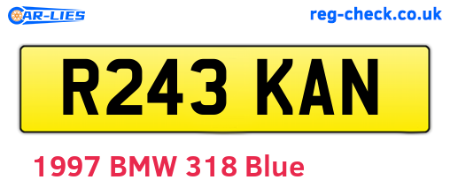 R243KAN are the vehicle registration plates.