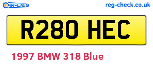 R280HEC are the vehicle registration plates.
