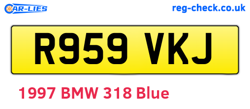 R959VKJ are the vehicle registration plates.