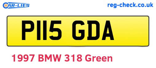 P115GDA are the vehicle registration plates.