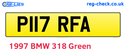 P117RFA are the vehicle registration plates.