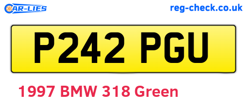 P242PGU are the vehicle registration plates.