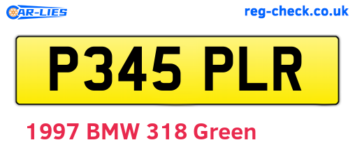 P345PLR are the vehicle registration plates.