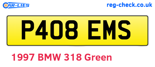 P408EMS are the vehicle registration plates.