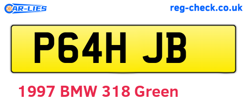 P64HJB are the vehicle registration plates.