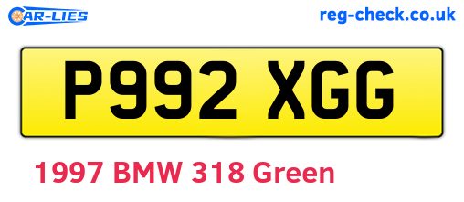 P992XGG are the vehicle registration plates.