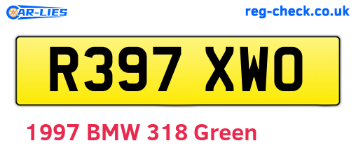 R397XWO are the vehicle registration plates.