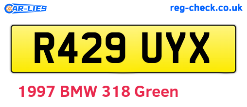R429UYX are the vehicle registration plates.