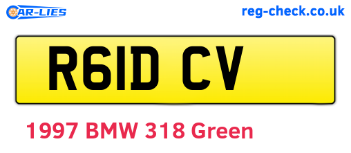 R61DCV are the vehicle registration plates.