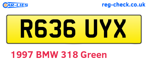 R636UYX are the vehicle registration plates.