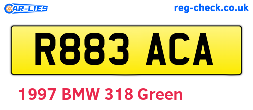 R883ACA are the vehicle registration plates.