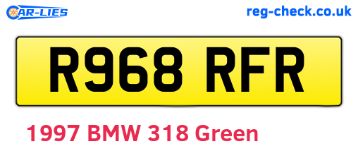 R968RFR are the vehicle registration plates.