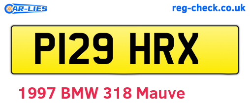 P129HRX are the vehicle registration plates.