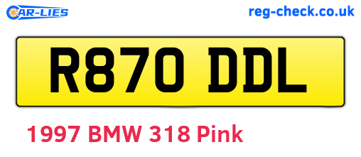 R870DDL are the vehicle registration plates.