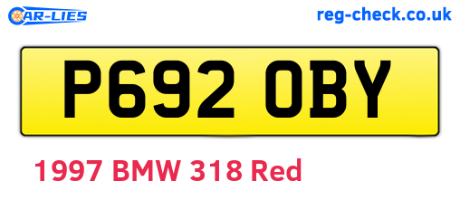 P692OBY are the vehicle registration plates.