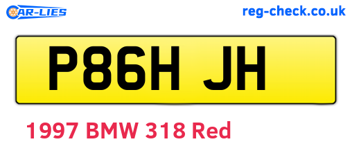 P86HJH are the vehicle registration plates.