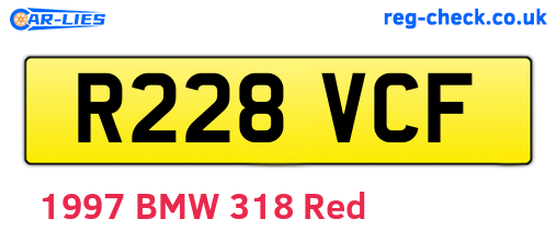 R228VCF are the vehicle registration plates.