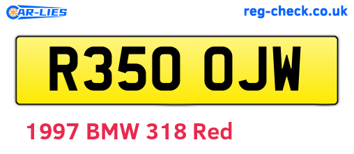 R350OJW are the vehicle registration plates.