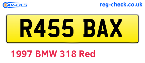 R455BAX are the vehicle registration plates.